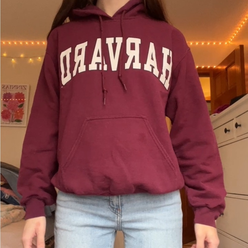Gildan Maroon Harvard Hoodie for Women